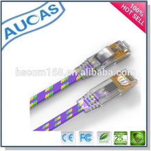 Snagless CAT6 Ethernet Lan Flat Patch Cable / Gold plated rj45 MHZ unshielded patch cord / 4pair 8core UTP FTP jumper cable